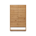 Alguema dressoir met 2 deuren, hoog model, uitgevoerd in eikenfineer met een natuurlijke afwerking, 100 x 163,5 cm