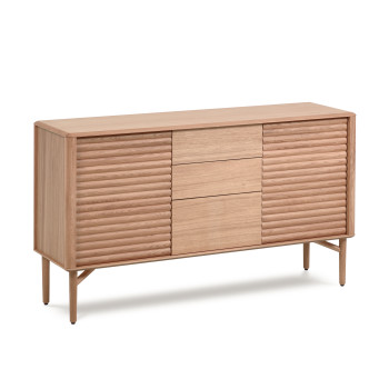 Lenon dressoir met 2 deuren en 3 laden, uitgevoerd in hout en eikenfineer, 155x86cm, FSC MIX Credit