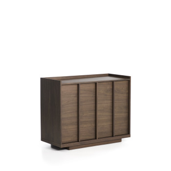 Onix dressoir in walnootfineer met donkere afwerking, 100 x 80 cm, FSC Mix Credit.