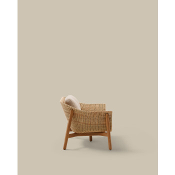 Galea 2-zitsbank van massief teakhout en synthetisch rotan, 170,5 cm, 100% FSC-gecertificeerd.