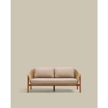Galea 2-zitsbank van massief teakhout en synthetisch rotan, 170,5 cm, 100% FSC-gecertificeerd.