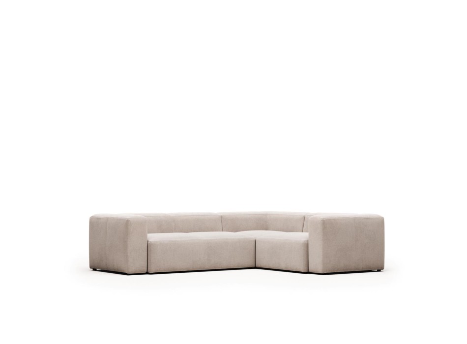 Blok 3-zits hoekbank beige 290 x 230 cm /