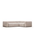 Blok 3-zits hoekbank beige 290 x 230 cm /
