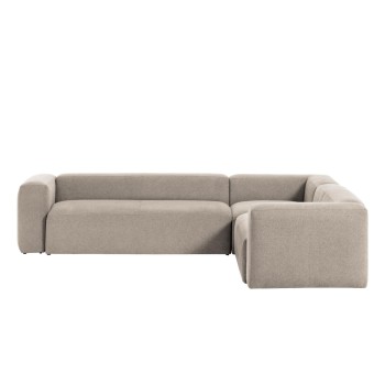 Blok 5-zits hoekbank beige 320 x 290 cm /