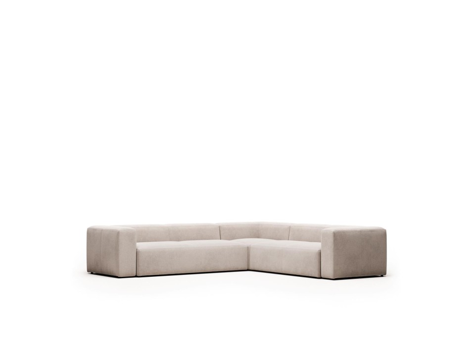 Blok 5-zits hoekbank beige 320 x 290 cm /
