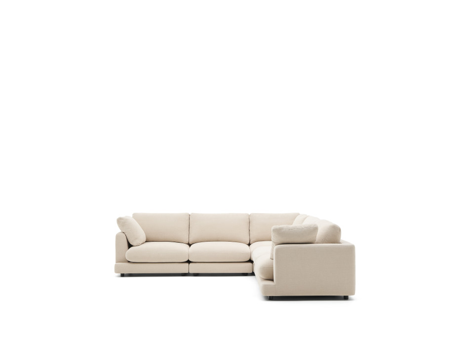 Gala 6-zits hoekbank in beige chenille FSC Mix Credit 300 x 300 cm
