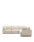 Gala 6-zits hoekbank in beige chenille FSC Mix Credit 300 x 300 cm