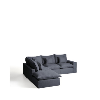 Anarela modulaire hoekbank voor 4 personen met afneembare hoes van linnen en viscose.
