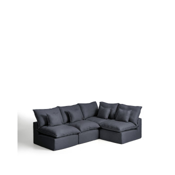 Anarela modulaire hoekbank voor 4 personen met afneembare hoes van linnen en viscose.