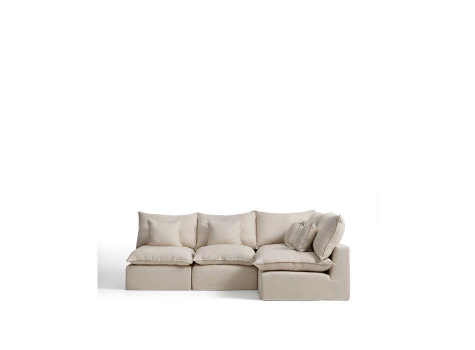 Anarela modulaire hoekbank voor 4 personen met afneembare hoes van linnen en viscose.