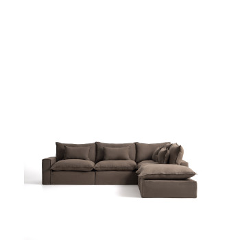 Anarela modulaire hoekbank voor 6 personen met afneembare linnen hoes