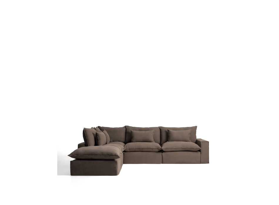 Anarela modulaire hoekbank voor 6 personen met afneembare linnen hoes