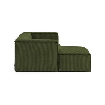 Blok 2-zitsbank met chaise longue links in dik corduroy.
