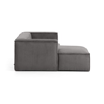 Blok 2-zitsbank met chaise longue links in dik corduroy.
