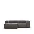 Blok 2-zitsbank met chaise longue links in dik corduroy.