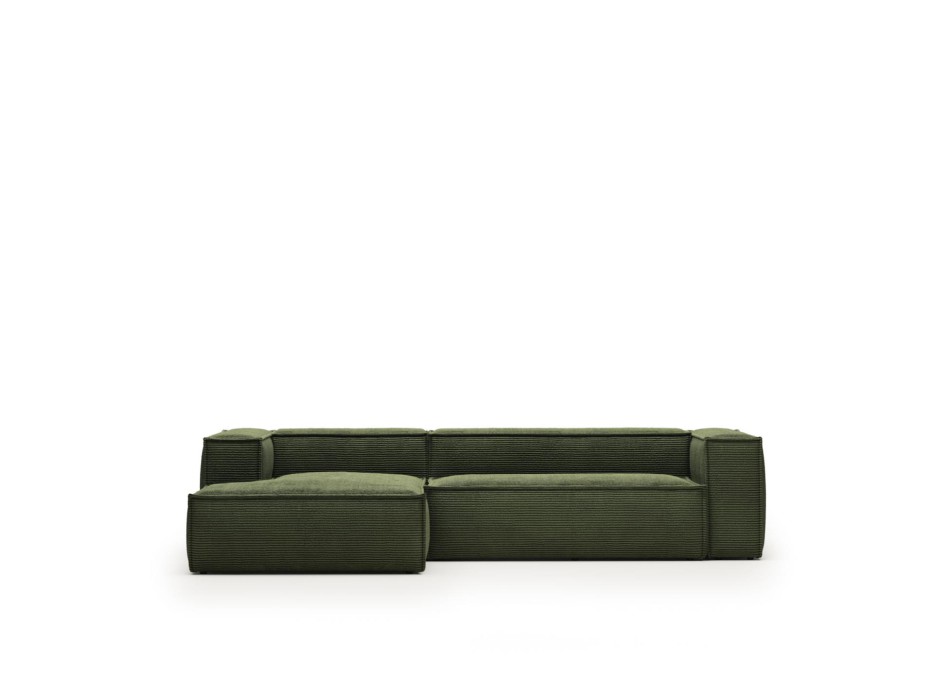 Blok 3-zitsbank met chaise longue links in dik corduroy.