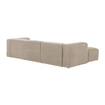 Blok 3-zitsbank met chaise longue links, beige, 300 cm