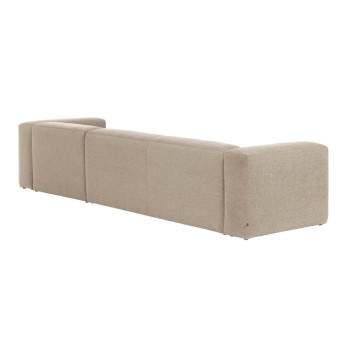 Blok 4-zitsbank met chaise longue rechts beige 330 cm