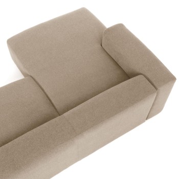 Blok 4-zitsbank met chaise longue links, beige, 330 cm