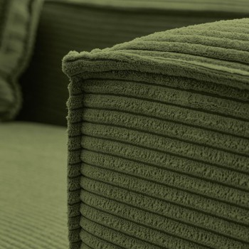 Blok 4-zitsbank met chaise longue links in dik corduroy.