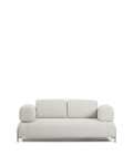 Compo 2-zitsbank in ecru chenille met beige metalen frame, 200 cm, FSC Mix Credit