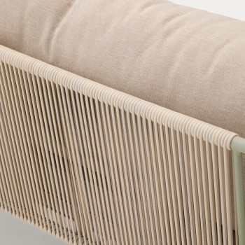 Zivia 2-zits buitenbank van ruw touw en groen gegalvaniseerd staal, 178 cm