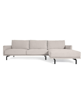 Galene 4-zitsbank met chaise longue rechts, beige, 314 cm FSC Mix Credit