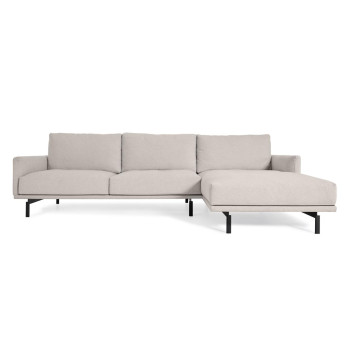 Galene 4-zitsbank met chaise longue rechts, beige, 314 cm FSC Mix Credit