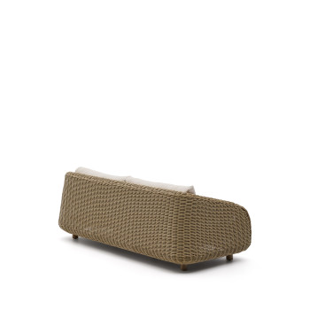 Meria 3-zitsbank van synthetisch rotan met poten van 100% FSC-gecertificeerd massief acaciahout, 208 cm.