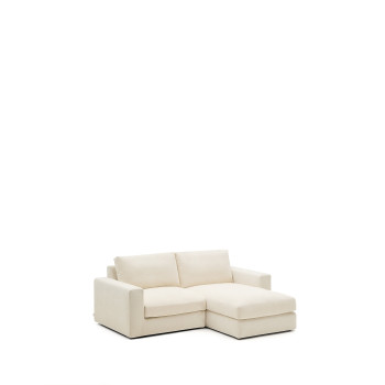 Alea 3-zits modulaire bank met afneembare chenille hoes, chaise longue rechts, ecru, 220 cm