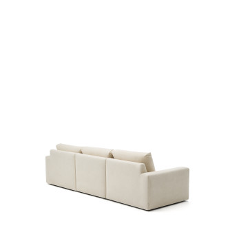 Alea modulaire bank met 4 zitplaatsen en afneembare chenille hoes, chaise longue rechts, ecru, 310 cm