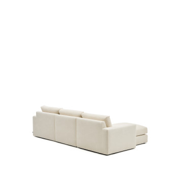 Alea modulaire bank met 4 zitplaatsen en afneembare chenille hoes, chaise longue links, ecru, 310 cm