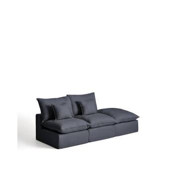 Anarela 2-zits modulaire bank met afneembare hoes en eindstuk van linnen en viscose.