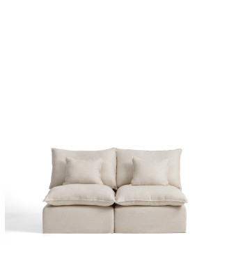 Anarela 2-zits modulaire bank met afneembare hoes van linnen en viscose.
