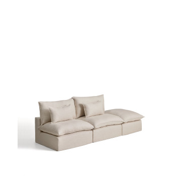 Anarela modulaire 3-zitsbank met afneembare hoes en eindstuk van linnen en viscose.