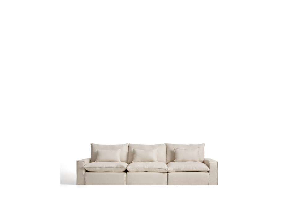 Anarela modulaire bank met 5 zitplaatsen en afneembare hoes van linnen en viscose.