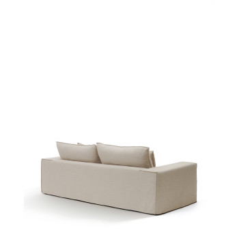 Anarela 3-zitsbank met afneembare hoes en kussens in beige linnen FSC Mix Credit 280 cm.