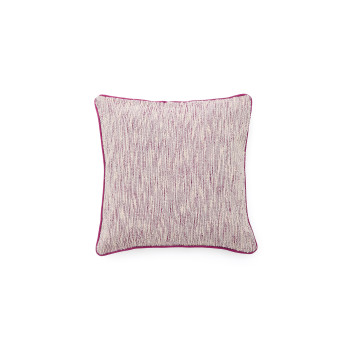 Brisella jacquard kussenhoes met contrasterende roze bies 45 x 45 cm