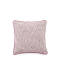 Brisella jacquard kussenhoes met contrasterende roze bies 45 x 45 cm