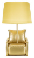 GELE NACHTLAMP IN MID-CENTURY-STIJL