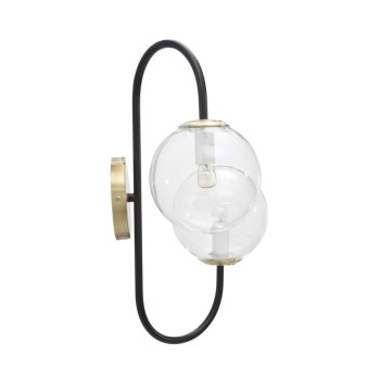 IJZEREN ZWARTE WANDLAMP