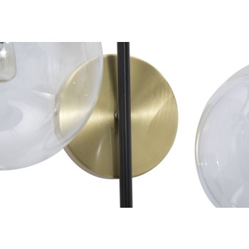 IJZEREN ZWARTE WANDLAMP