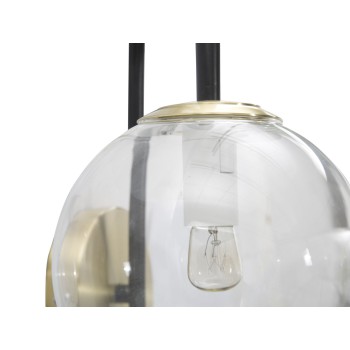 IJZEREN ZWARTE WANDLAMP