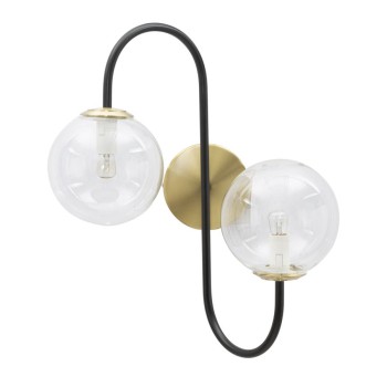 IJZEREN ZWARTE WANDLAMP