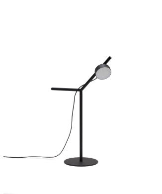 Orey zwarte metalen tafellamp met verstelbare spot.