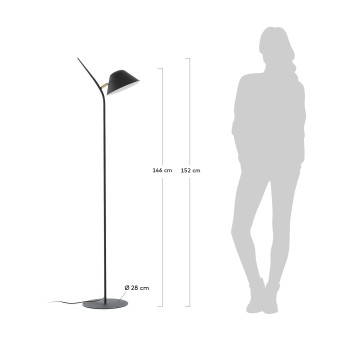 Aurelia vloerlamp zwart zwart