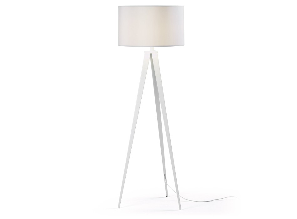Iguazu vloerlamp, wit. Witte stof.