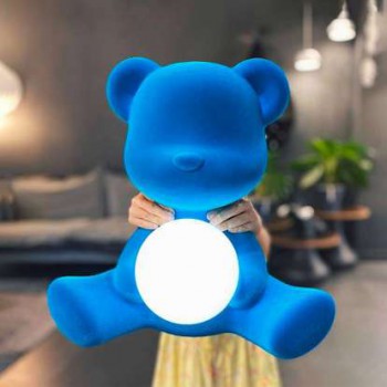 QEEBOO 25002 TEDDY GIRL LAMP MET FLUWEELAFWERKING EN OPLAADBARE LED