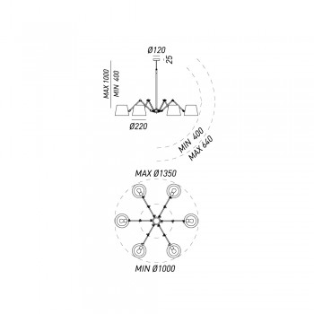 Kroonluchter in industriële stijl REPORTER 271.04.OF IL FANALE
