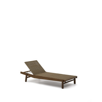 Itani ligstoel van massief acaciahout en FSC 100% synthetisch rotan.